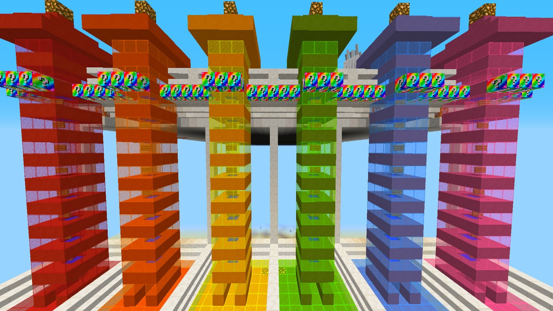 Minecraft: ULTIMATE RAINBOW LUCKY BLOCK MOD (FLOATING STRUCTURES, BIG  STATUES, & TRAPS) Mod Showcase 