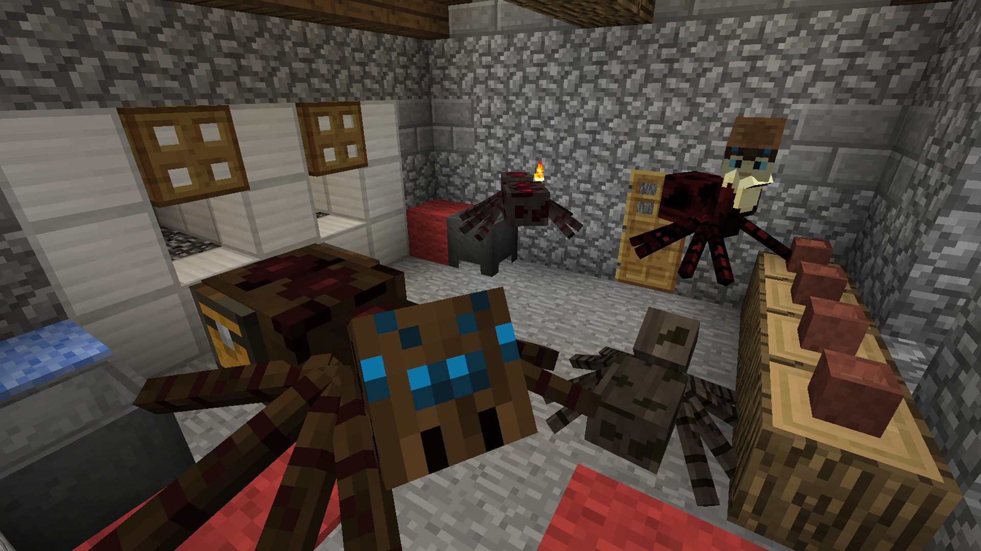 Spider Queen reverses the role of the player in Minecraft by placing them i...